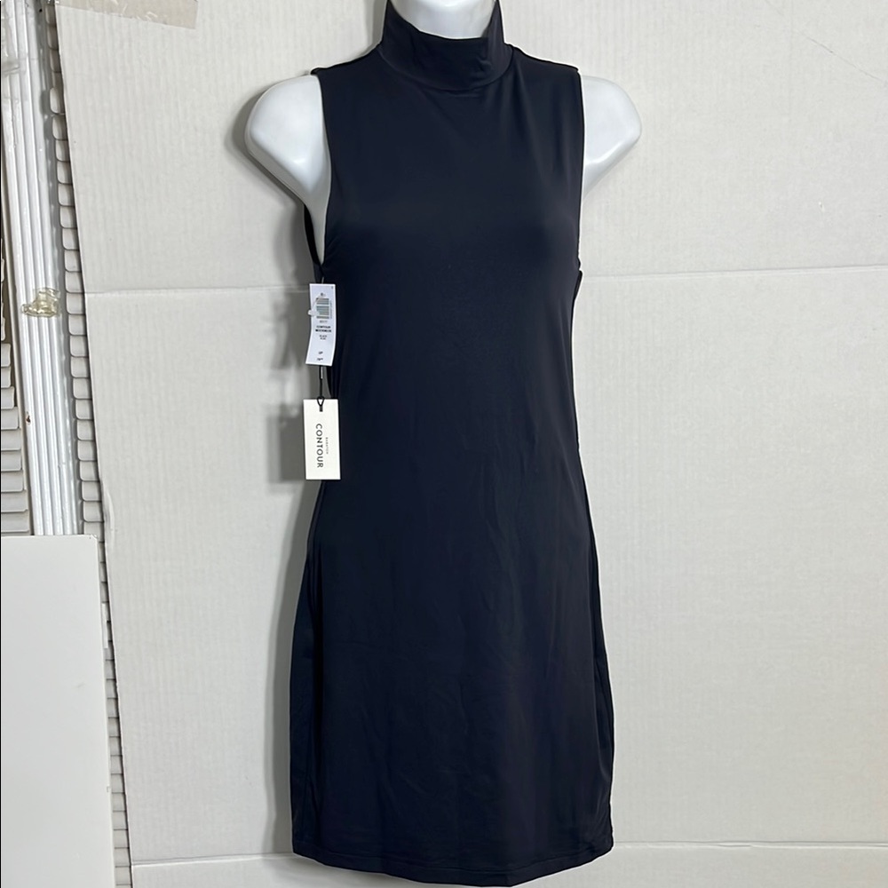 Aritzia Babaton color black Contour Mockneck Mini Dress